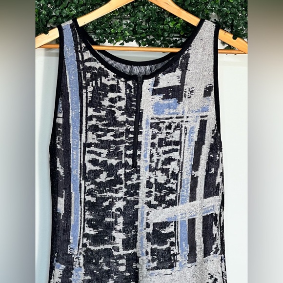 Nic+Zoe Womens Sweater Dress Multicolor Abstract Knit Shift Sleeveless Midi L - Picture 5 of 10